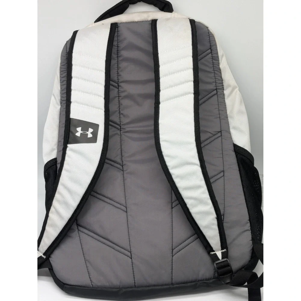 Under Armour UA Storm White Black Backpack Laptop School Gym Book Bag 20x14x5